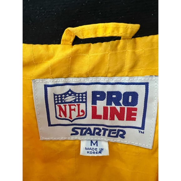 Starter Vintage NFL Pro Line Green Bay Packers Yellow Pullover Jacket Medium 90s - Picture 2 of 11